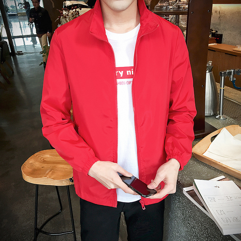 Fábrica al por mayor primavera y otoño nuevo abrigo pareja padre-hijo al aire libre rompevientos hombres más tamaño chaqueta de color sólido logotipo personalizado