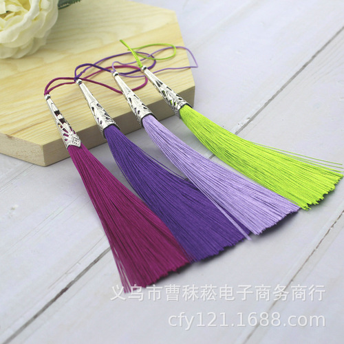 New cone-shaped hat ice silk tassel tassel earrings headgear home textile etc. special high-quality tassel wholesale