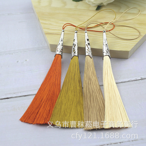 New cone-shaped hat ice silk tassel tassel earrings headgear home textile etc. special high-quality tassel wholesale