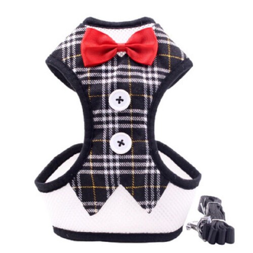 Pet Leash Set with Bow Tie Dress for Dogs - Manufacturer Direct Supply Back Harness Pet Harness