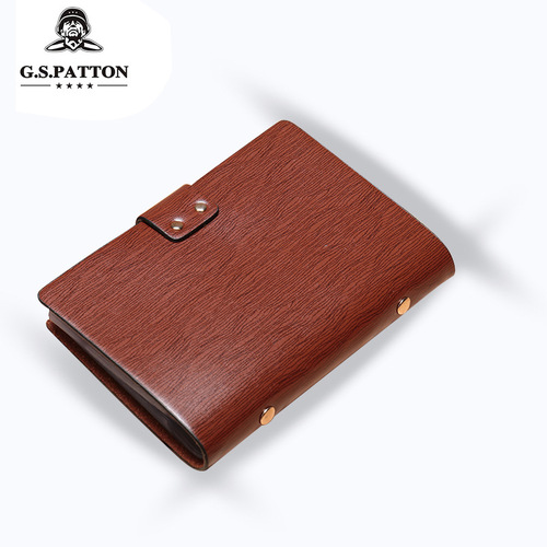 Genuine leather buckle business card holder passport holder with defects wholesale cowhide bound multi-page business card bank card holder