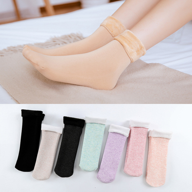 Cheap Socks Snow Socks Winter Socks Women's Korean Style Vertical Strip Snow Socks Warm Breathable Medium Cute Colorful