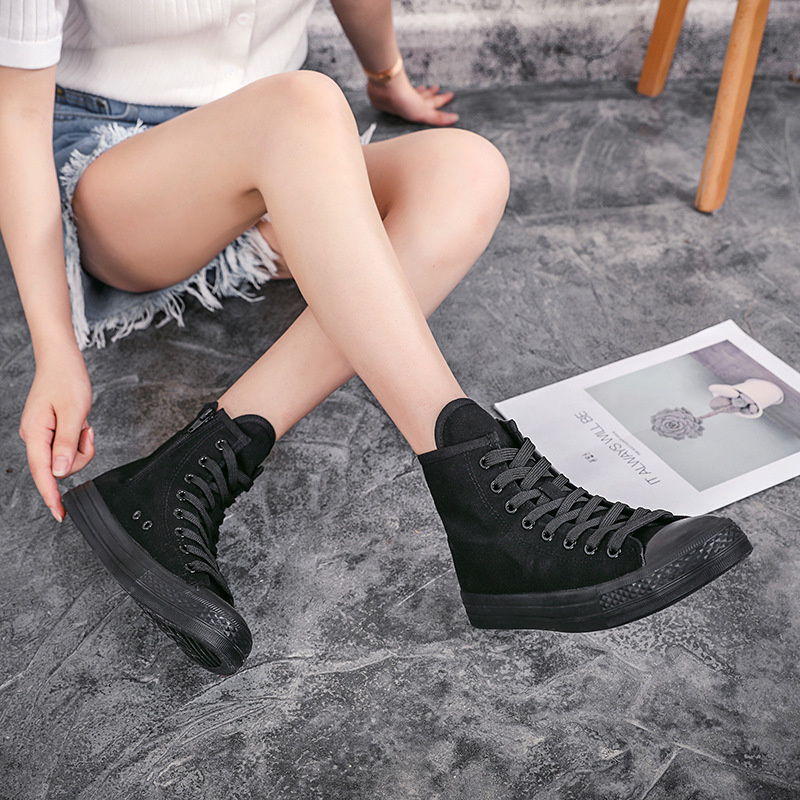 2022 new casual canvas shoes inside zipper front lace breathable comfortable soft low women's shoes 003 2022 new casual canvas shoes inside zipper front lace breathable comfortable soft low women's shoes 003