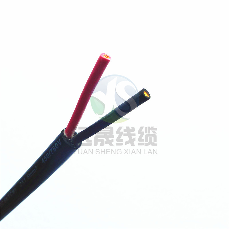 广东直销两芯VDE红黑橡胶线中山厂家现货直销H07RN-F黑色护套线