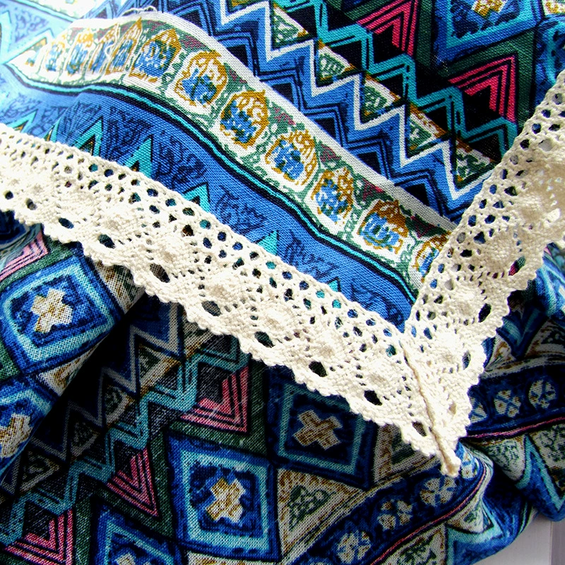 Прямоугольная хлопково‑леновая скатерть в этно‑boho принте, плотный канвас, размеры до 140×220 см