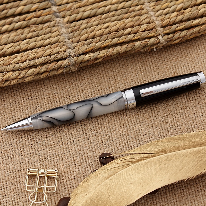 Fábrica al por mayor metal acrílico giratorio bolígrafo negocio publicidad regalo pluma impresa LOGO entrega de una sola pieza