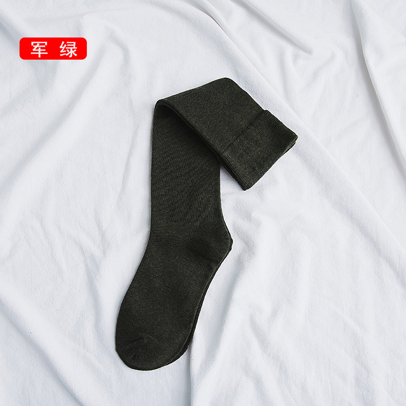 Otoño e Invierno calcetines de pila larga llanura rodilla de las mujeres por debajo de calcetines de becerro japonés calcetines de algodón de las mujeres en stock al por mayor