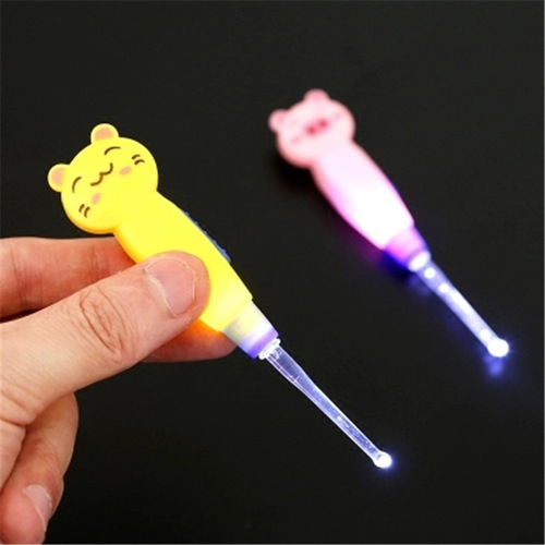 Cartoon animal children's ear scoops detachable luminous ear scoops infant plastic ear scoops