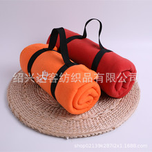 外贸出口双面绒毯子双面绒摇粒绒便携式毛毯野餐毯定制LOGO