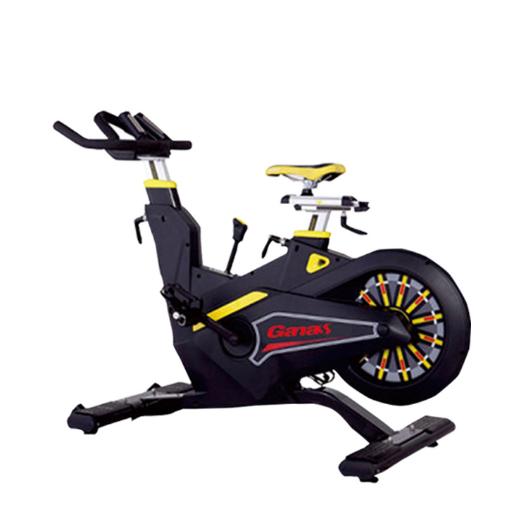 Bicicleta de spinning comercial Jianas con control magnético y volante trasero, bicicleta de ejercicio ultra silenciosa con engranajes ajustables.