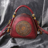 Leather retro one-shoulder bag, genuine leather, Chinese style, cowhide