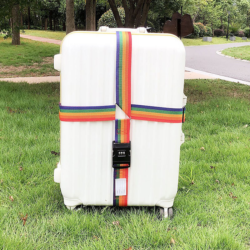 跨境亚马逊箱包十字打包带 旅行密码锁行李带 行李箱捆绑带固定带