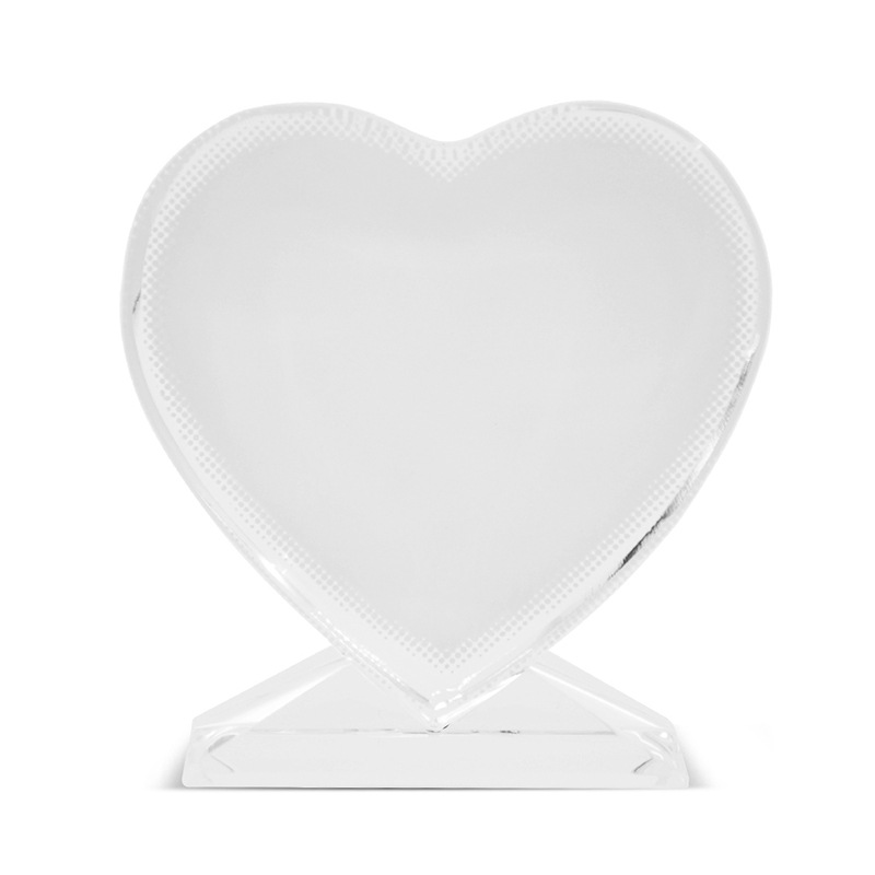 Cristal en forma de corazón regalo decoración cristal imagen blanca en blanco de alta gama de cristal artesanía amor creativo decoración mesa invitado imagen impresa