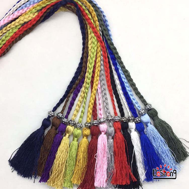 厂家直供创意款中国结流苏吊穗 涤纶丝编织带 民族风服装辅料批发