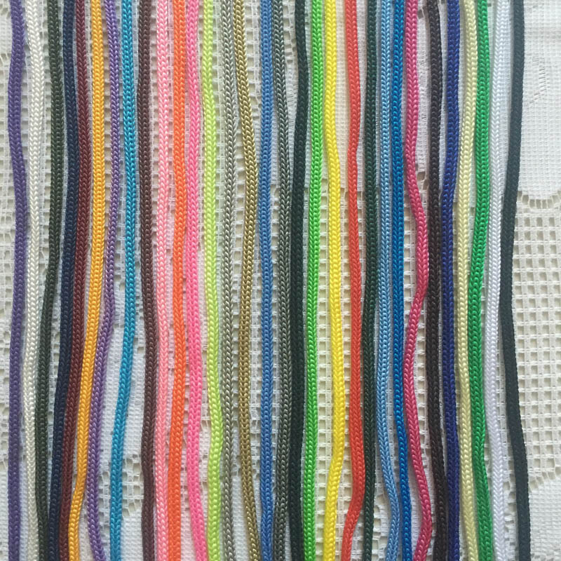 现货直销彩色4mm丙纶绳 PP勾针绳 4针空心绳 尼龙绳 DIY口袋用绳