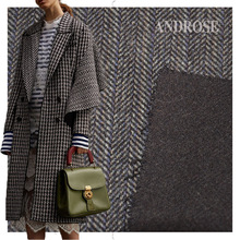 促销 人字鱼骨纹羊毛双面呢 双面异色 秋冬大衣呢料质感人字纹