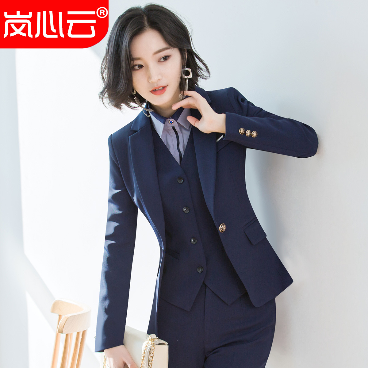 Business Wear Women's Suit Autumn and Winter New Long Sleeve Women's Suit Hotel Work Clothes Business Interview Dress Women's Suit