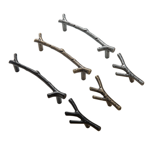 European classical Chinese style black branch handle personality modern simple creative cabinet wardrobe door handle retro