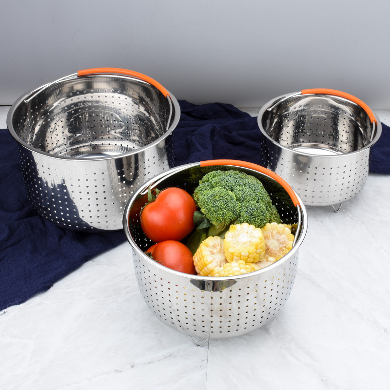 304ステンレス蒸し器炊飯器蒸し器368クォート圧力鍋パーマ防止蒸し器多機能果物洗浄かご|undefined
