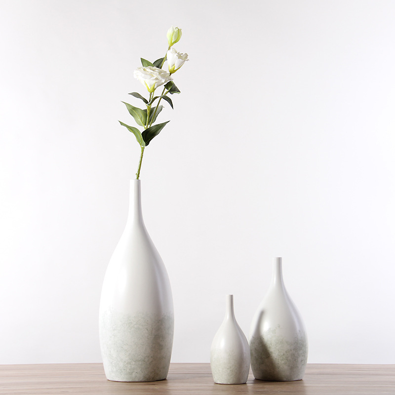 Nórdico florero de cerámica creativa flor decoración sala de estar modelo suave decoración moderna artesanía americana al por mayor