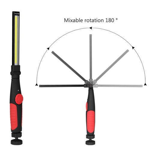 Long strip LED work light 180 degrees bendable portable camping light with magnet charging inspection light emergency light