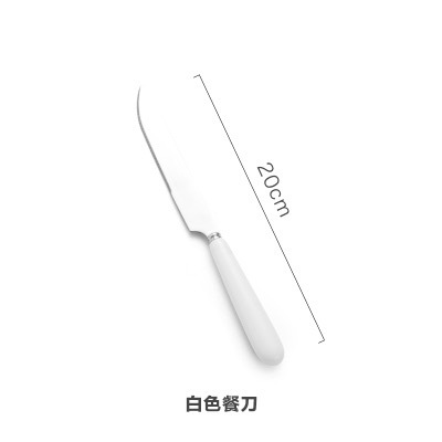 Vajilla occidental hogar cerámica cuchillo de acero inoxidable, tenedor y cuchara cuchillo de carne vajilla traje creativo occidental fruta tenedor y cuchara