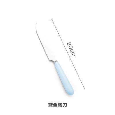 Vajilla occidental hogar cerámica cuchillo de acero inoxidable, tenedor y cuchara cuchillo de carne vajilla traje creativo occidental fruta tenedor y cuchara