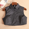 Black universal false collar, decorations, demi-season shirt, suitable for teen, square neckline