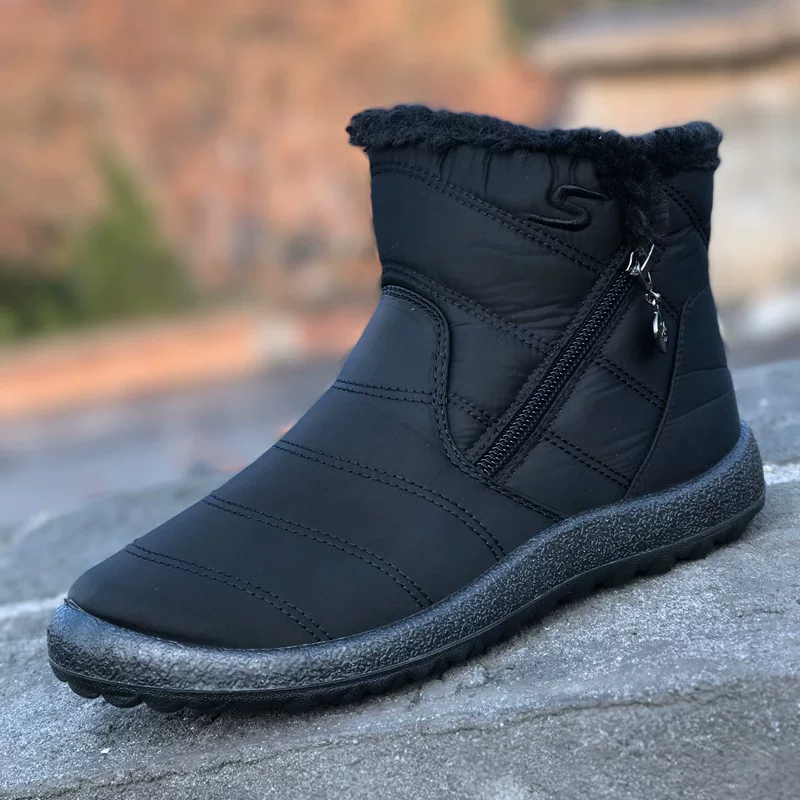 Indoor Non-Slip Boots with Zipper, Mid-Length Fur-Lined Winter Slippers, Multi-Color & Size Options