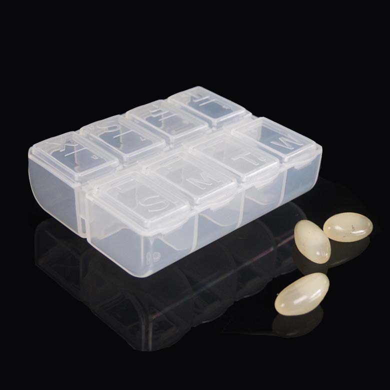 厂家直销便携8格迷你环保小药盒 可拆pp透明旅行塑料盒医用