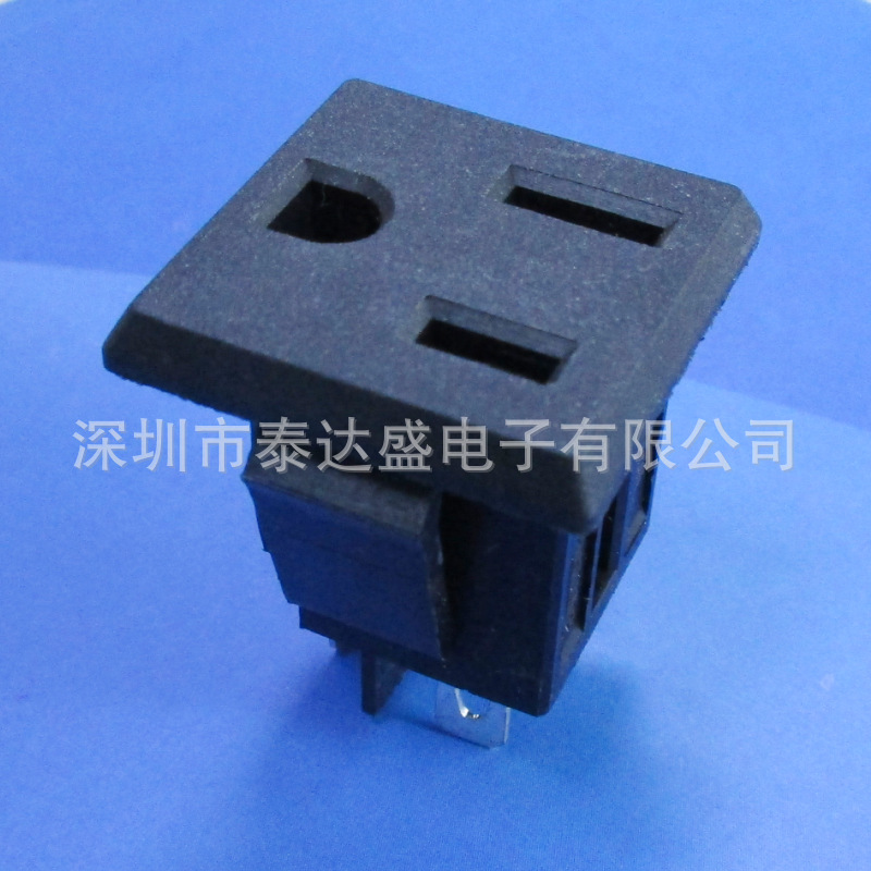 标准三孔美式AC电源插座卡位2.0全铜安规高品质AC输出插座DB-14-M
