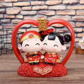 定制幸福人物情侣娃娃结婚礼物桌面树脂摆件创意家居婚庆桌面装饰