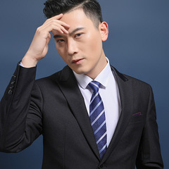 Lanyard zipper men's formal business work lazy striped professional 7CM enterprise LOGO easy to pull