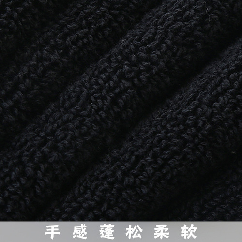 Cross-border direct supply of pure cotton black towels thickened quick-drying anti-bleaching dyed black microfiber foreign trade towels with logo printing