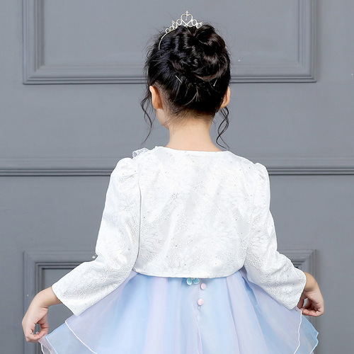 Children's Lace Sparkling Cardigan for Girls (Small, Medium, Large) - Long Sleeve Outerwear, Princess Style Child's Cardigan Overlay Jacket