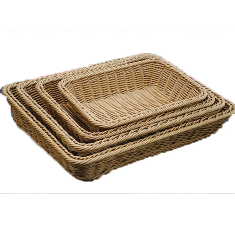 Imitation rattan fruit basket drain basket bread basket rectangular food dried fruit plate fruit plate