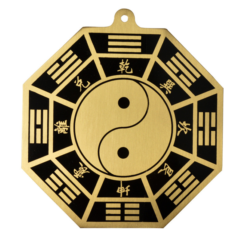 Copper Taiji Bagua Mirror Nine Palace Bagua Mirror Home Living Room Doorway Decoration Pendant Copper Taiji Bagua Mirror Nine Palace Bagua Mirror Home Living Room Doorway Decoration Pendant