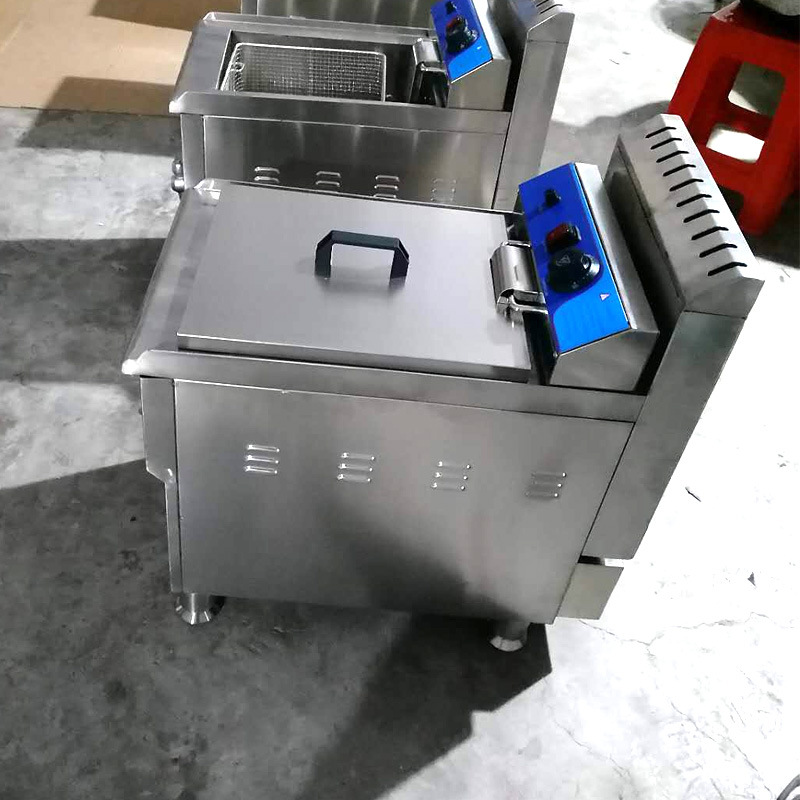 面包房设备炸炉 薯条18L单缸电炸炉 台式带阀电炸炉商用