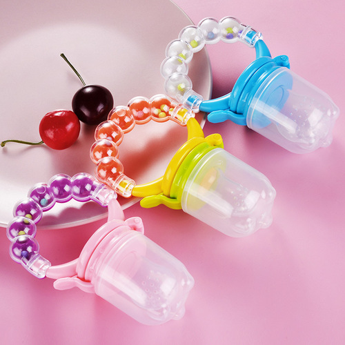 Factory Direct Sale Baby Teething Rings, Children's Rattles Fruits & Vegetables Fun, Baby Food Fruit Mesh Bag Wholesale