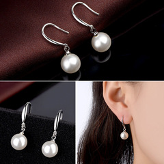 Pure Silver High-Quality Round Pearl Earrings Manufacturer, Korean-Style Elegant Small Earrings for Women