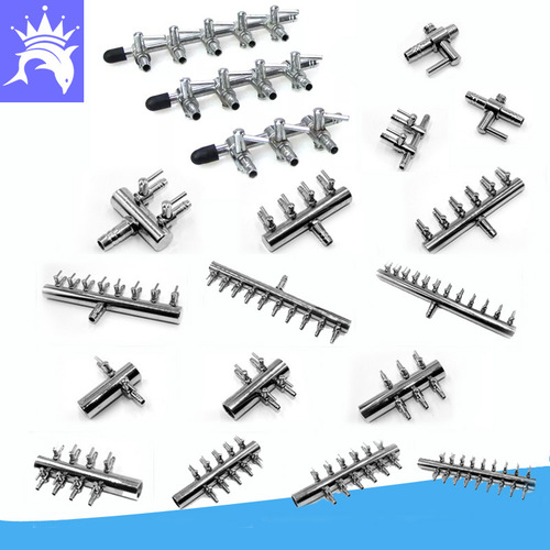 Aquarium oxygen pipe distributor stainless steel split oxygen valve air pump air valve switch