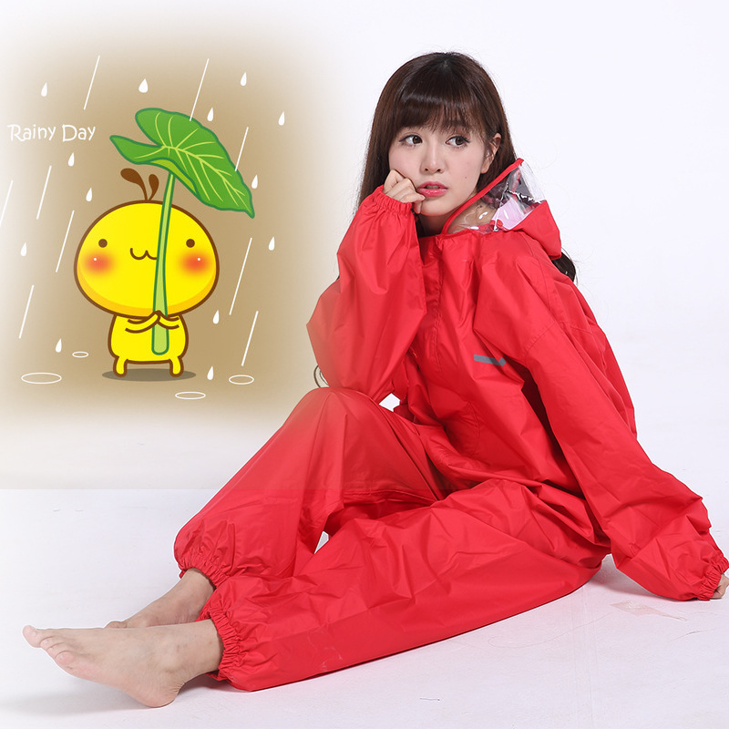 Adult Raincoat One-Piece Foreign Trade Export Polyester Cartoon Logo Japanese Style Pu Thickened One-Piece Factory Direct Sale