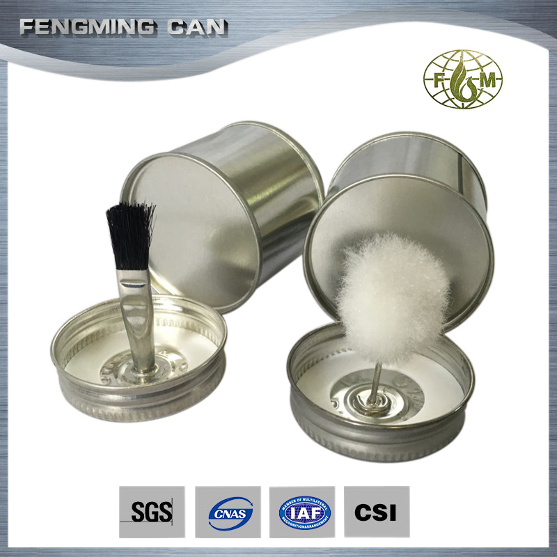 2oz金属胶水瓶 pvc胶水包装罐 带毛刷螺纹口铁皮罐子外贸出口