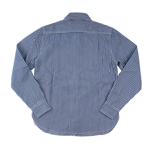 OKONKWO 新款竖条纹男式衬衫 美式复古男装工装长袖衬衣