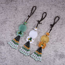 高档新款仿玉汽车挂件 车内后视镜淘宝制做头像图片吊坠 内饰车挂