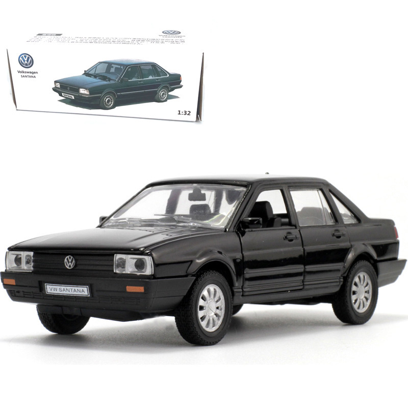 1:32 Volkswagen Santana Standard Alloy Car Model Sound and Light Pull Back Toy 1201 Car