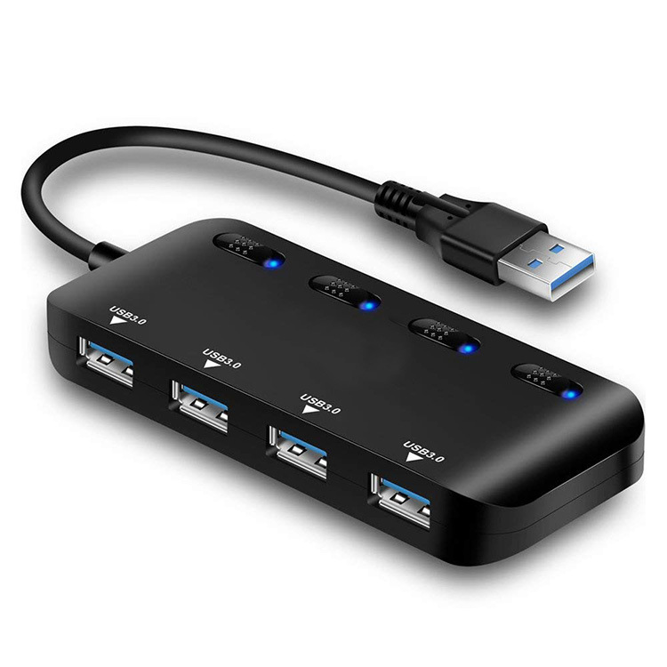 High-Speed USB 3.0 4-Port Hub One to Four Usb3.0 Hub Manufacturer 4/7 Port Switch