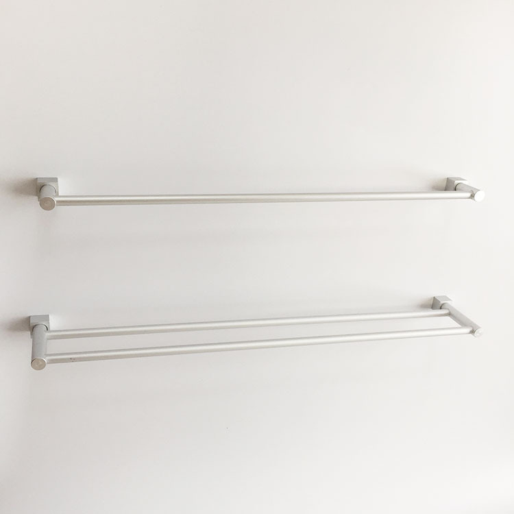 Space aluminum single and double pole towel rack aluminum alloy multi-pole towel rack bathroom pendant rack length
