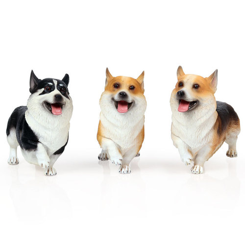 Solid simulated wildlife model of children's bull terrier Doberman Husky Corgi Shiba Inu pet dog toy