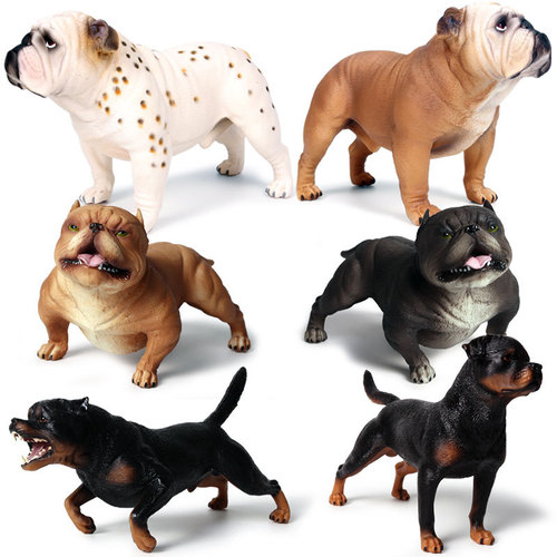 Solid simulated wildlife model of children's bull terrier Doberman Husky Corgi Shiba Inu pet dog toy